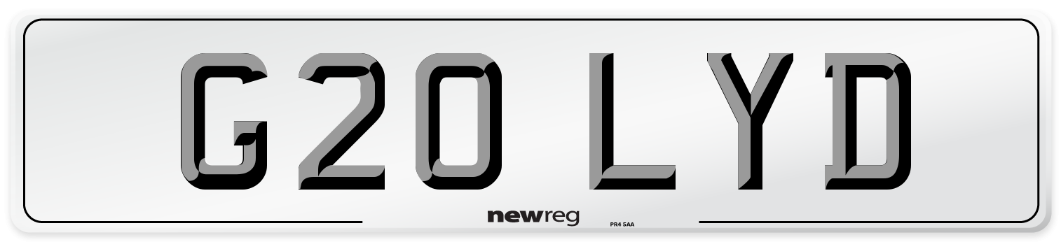 G20 LYD Number Plate from New Reg